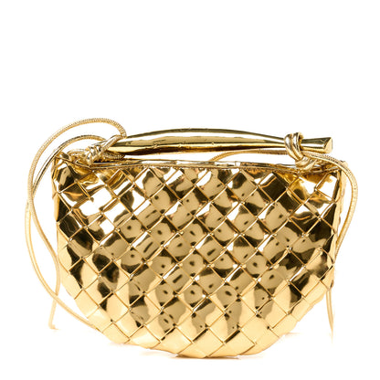 Bottega Veneta Mirror Laminated Nappa Intrecciato Mini Sardine Bag Gold 1 of 9