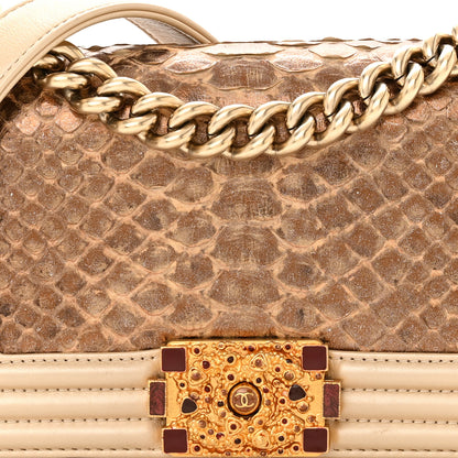 Chanel Snakeskin Calfskin Small Boy Flap Gold 8 of 17