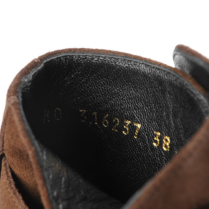 Saint Laurent Suede Rock Blake Ankle Boots 38 Brown 8 of 8