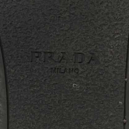 Prada Nappa Soft Padded Metal Triangle Logo Lug Sole 20mm Mules 38.5 Black 7 of 11