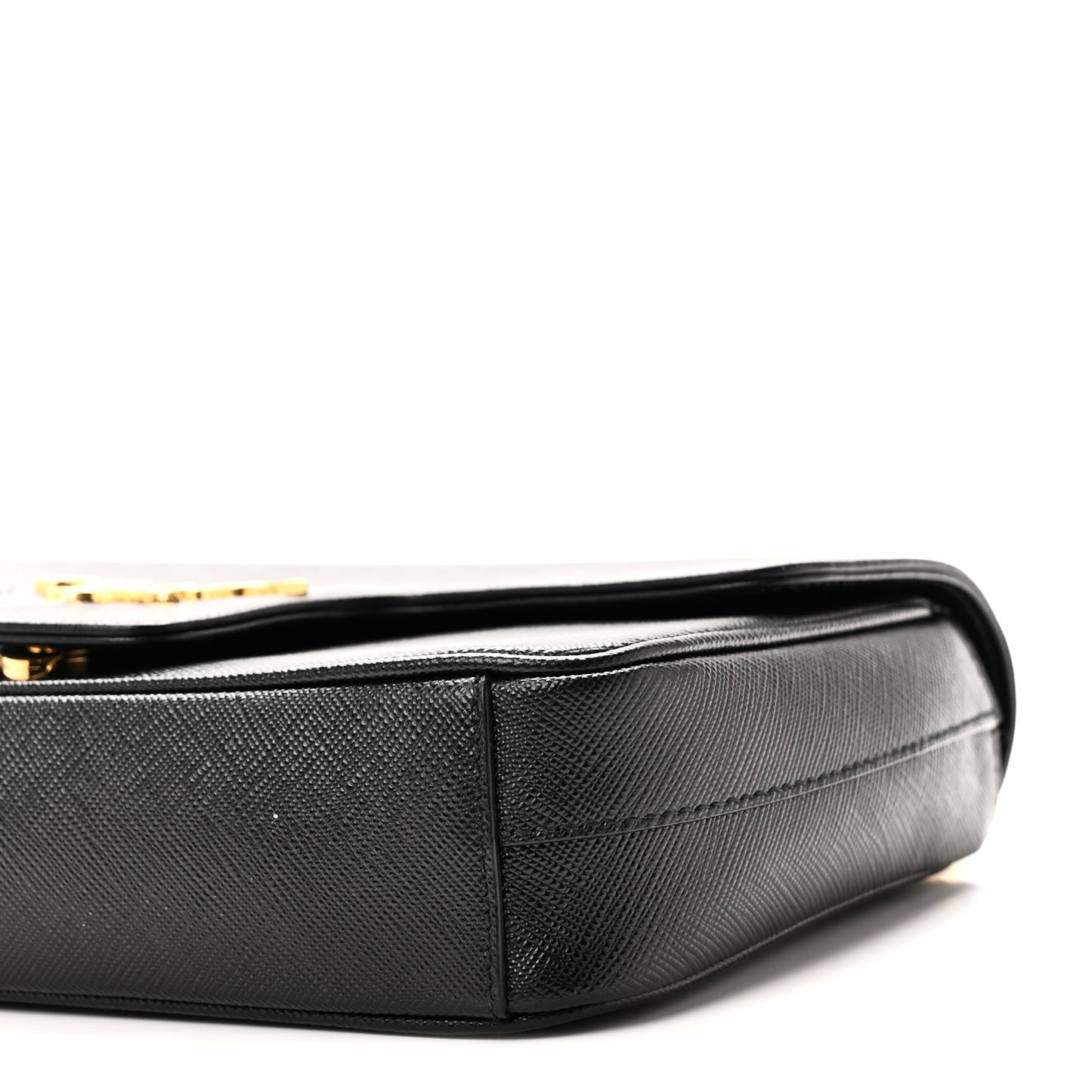Saffiano Flap Shoulder Bag Black