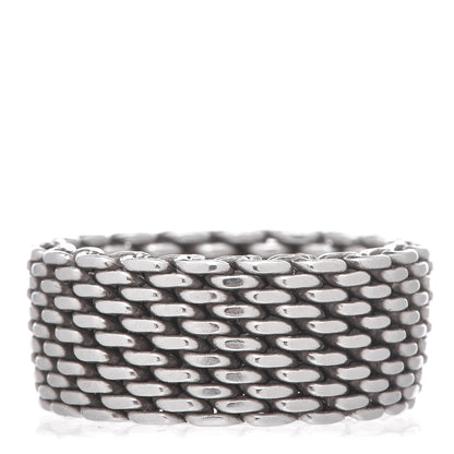 Tiffany Sterling Silver Somerset Mesh Ring 60 9 1 of 4