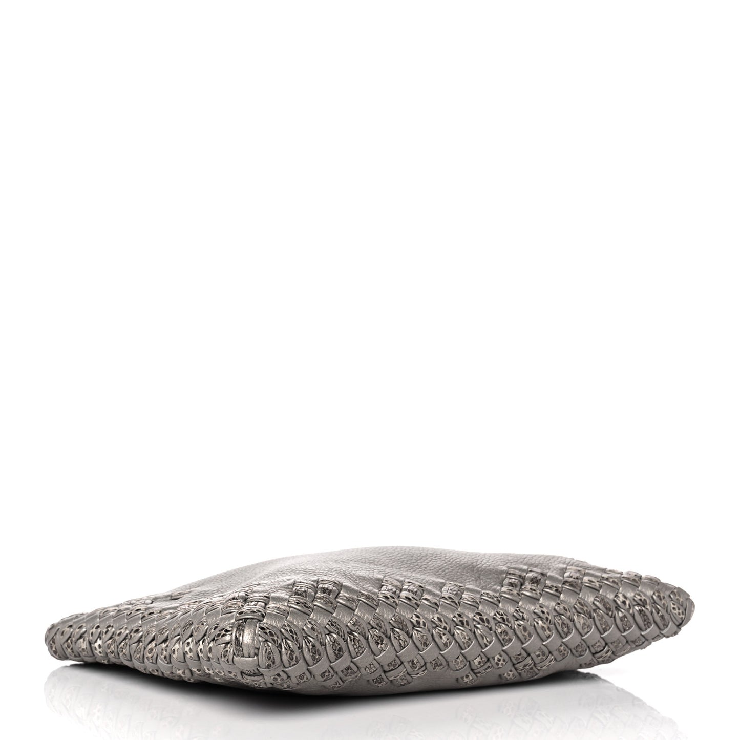 Metallic Calf Ayers Intrecciato Clutch Silver