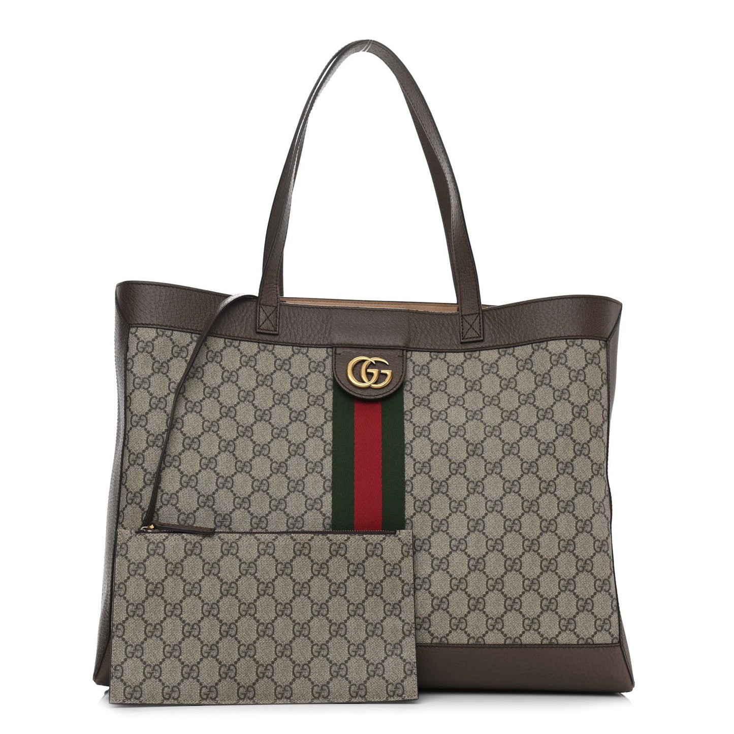 GG Supreme Monogram Web Ophidia Tote Brown