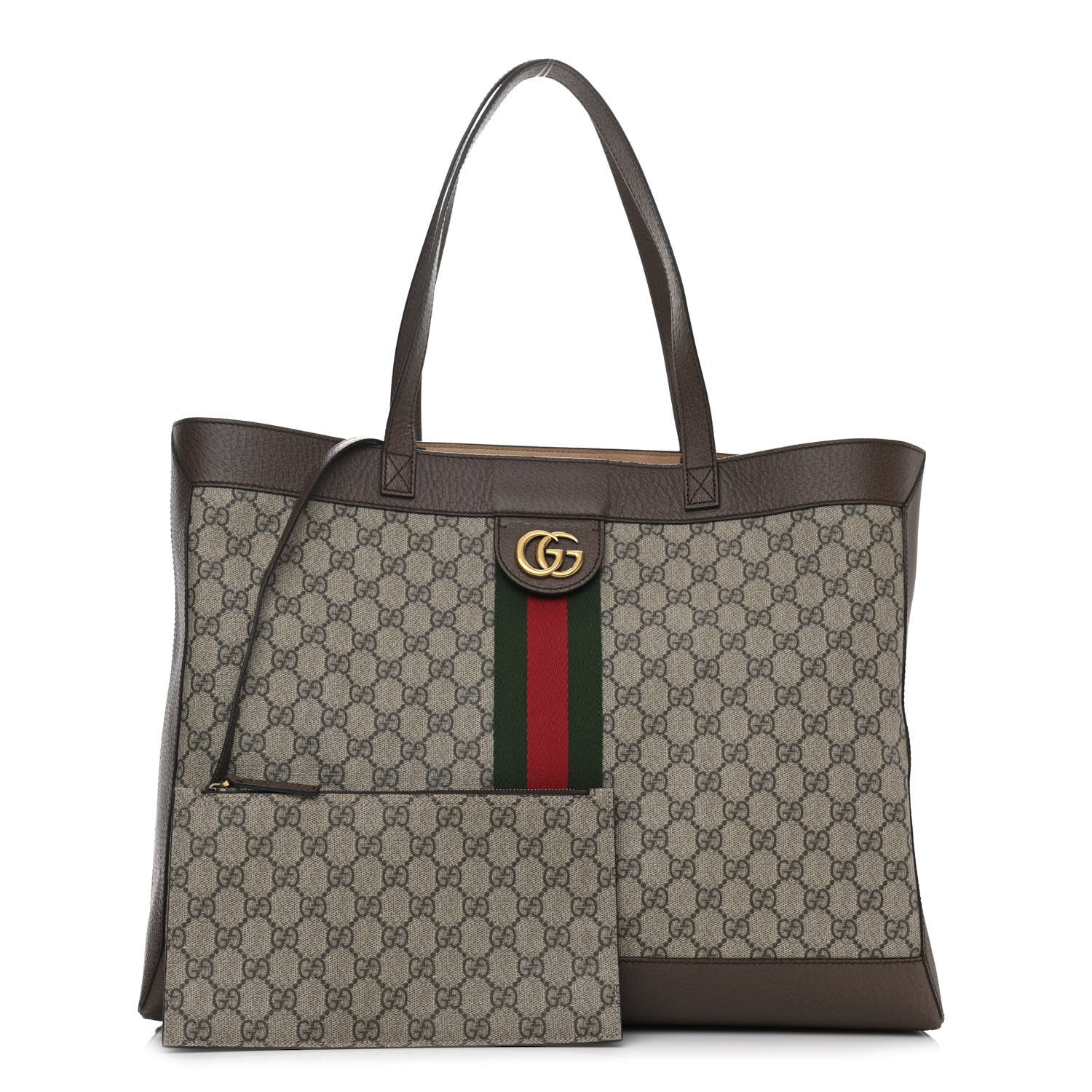 Gucci GG Supreme Monogram Web Ophidia Tote Brown 1 of 11