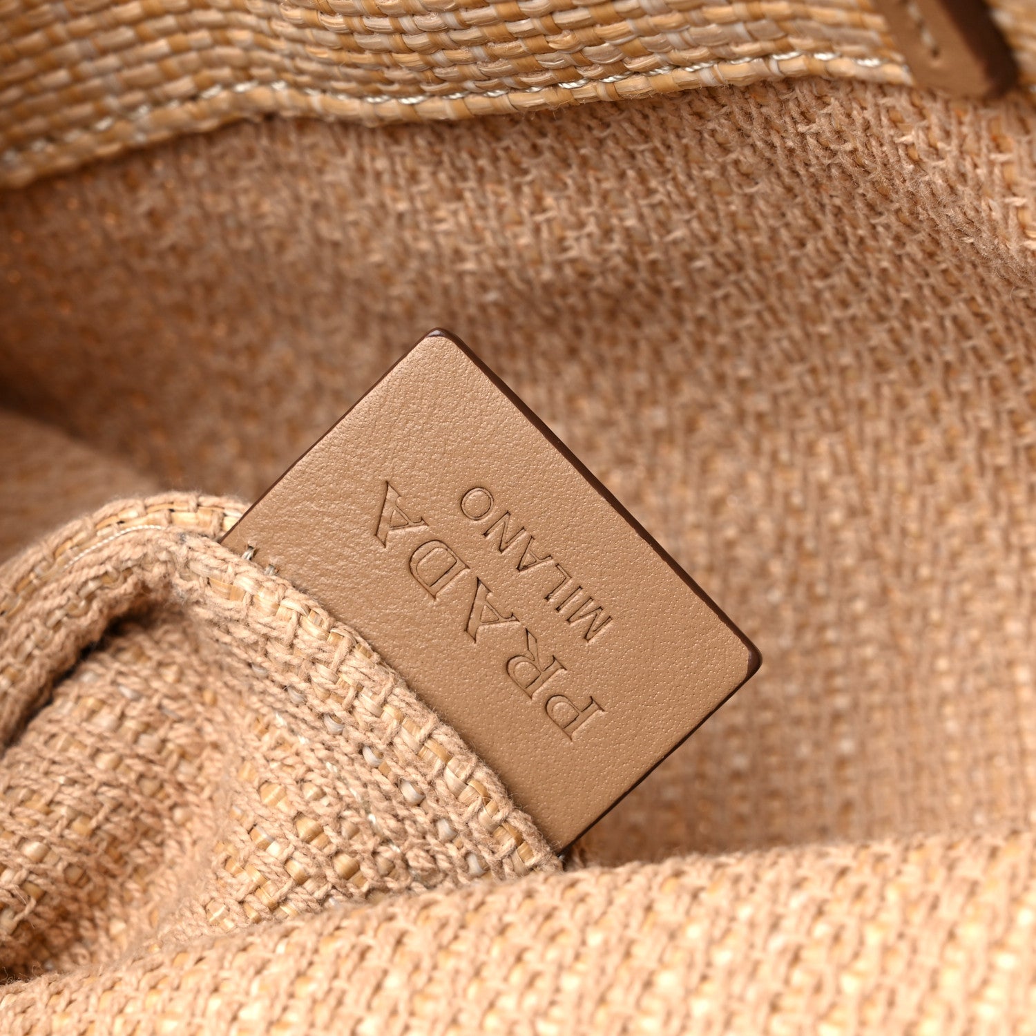 Prada Raffia Logo Tote Naturale 6 of 8