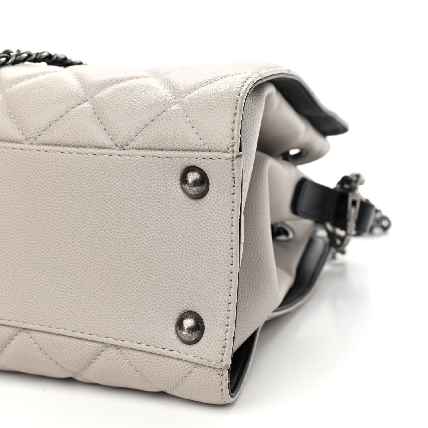 Chanel Caviar Quilted Small CC Bucket Bag Grey 9 of 9