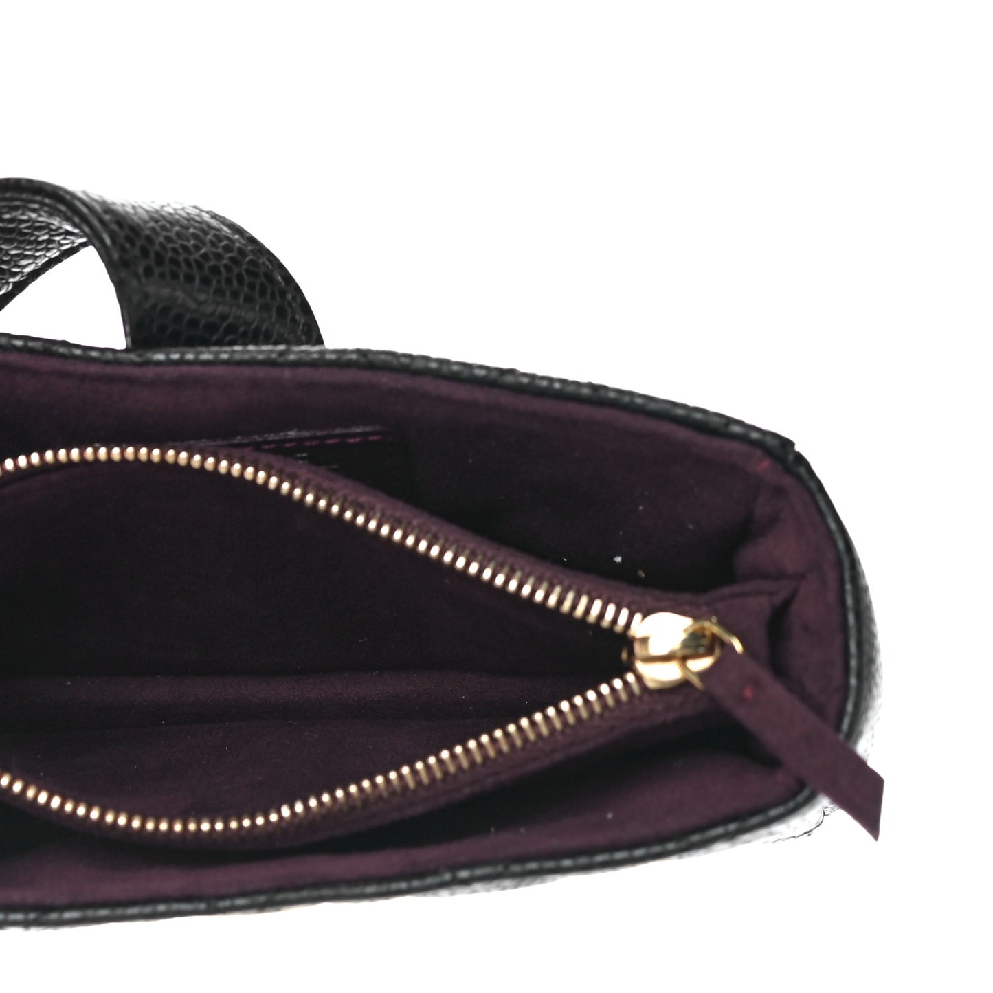 Caviar Quilted Mini Phone Holder Clutch Black