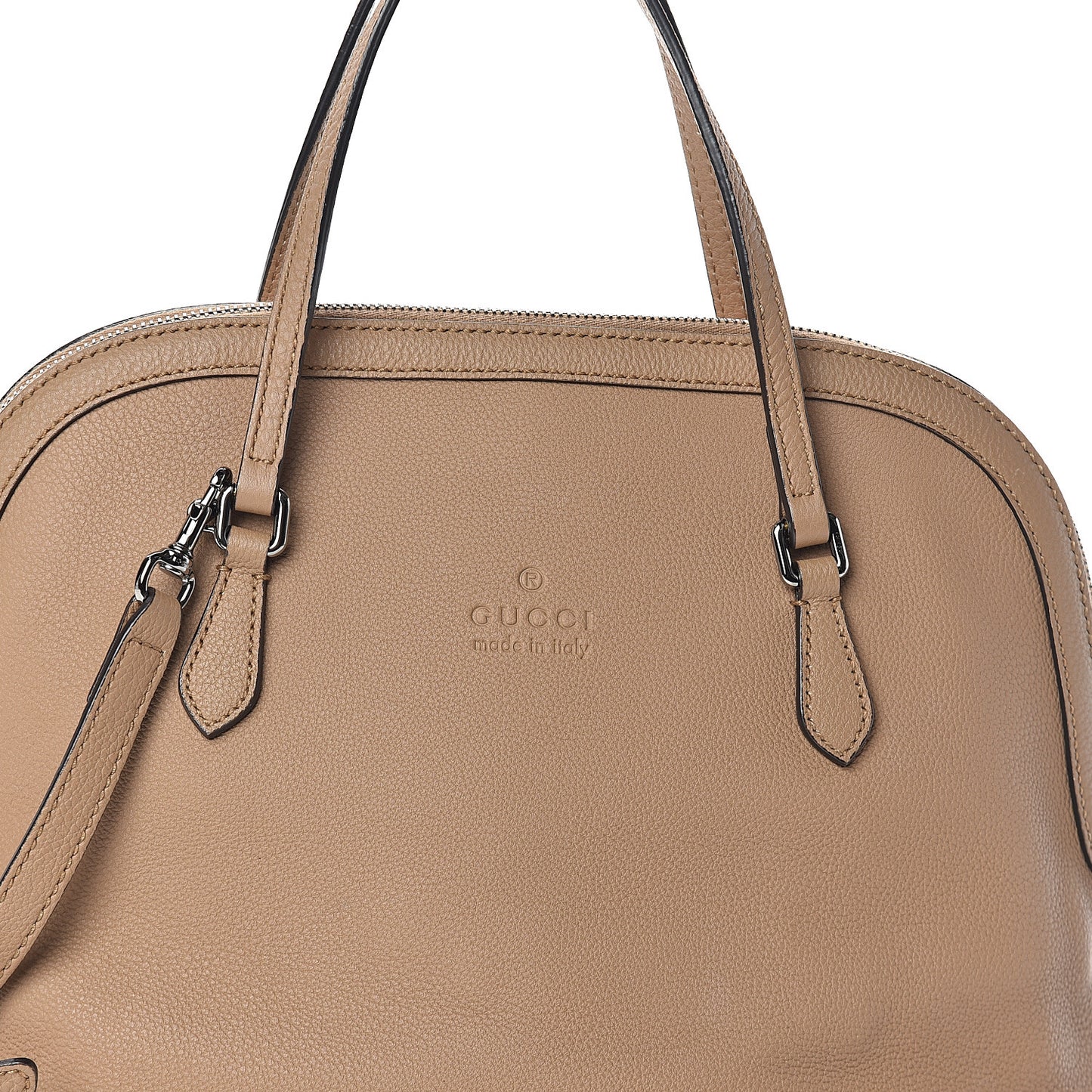 Calfskin Medium Dome Bag Light Brown