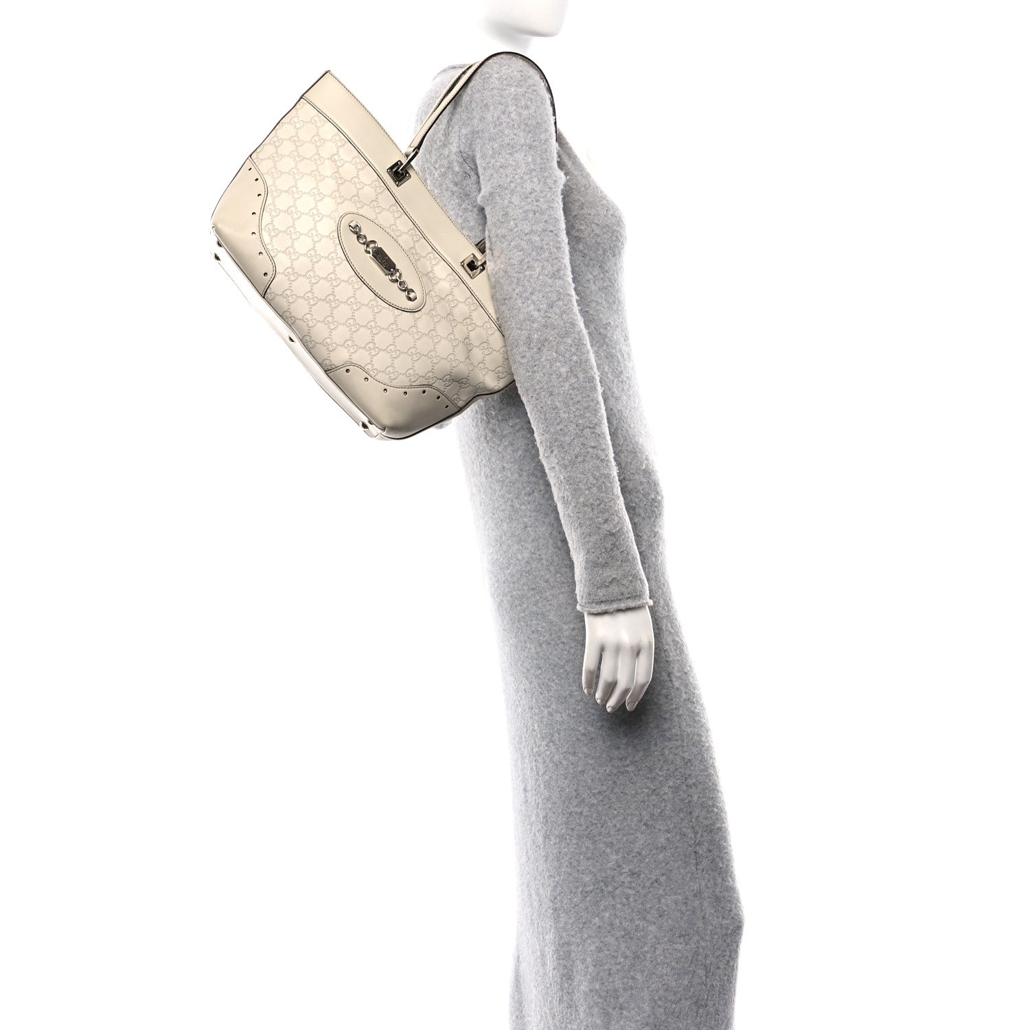 Gucci Guccissima Large Punch Tote Ivory 2 of 10