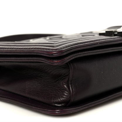 Chanel Calfskin Crystal Embossed Medium Boy Flap Plum 9 of 11