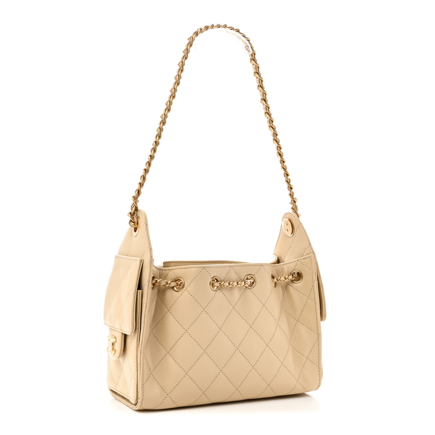 Chanel Caviar Quilted Mini Chanel 25 Handbag Beige 3 of 11