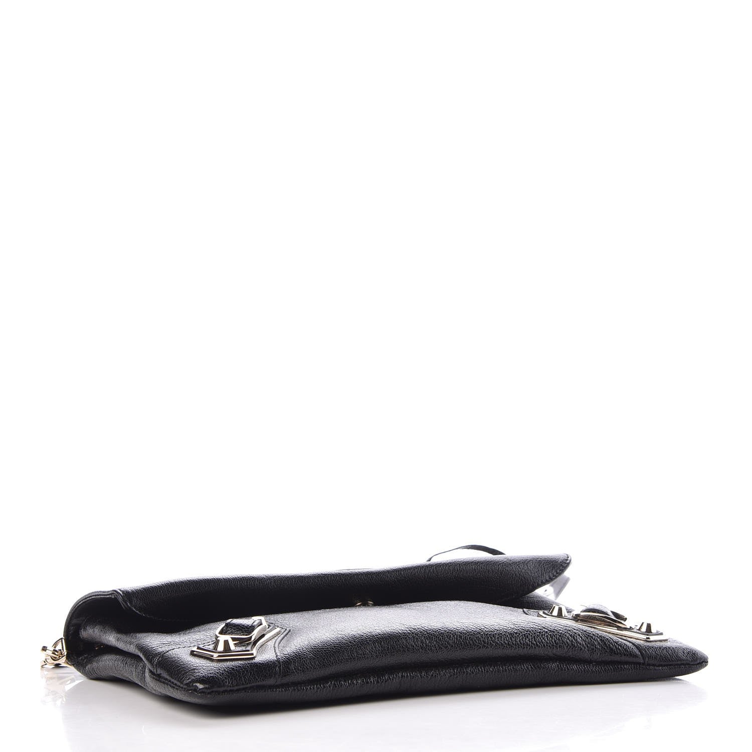 Balenciaga Chevre Gold Metallic Edge Hardware Envelope Clutch Black 4 of 7
