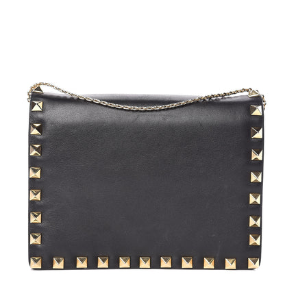 Valentino Garavani Calfskin Rockstud Wallet on Chain Black 1 of 15