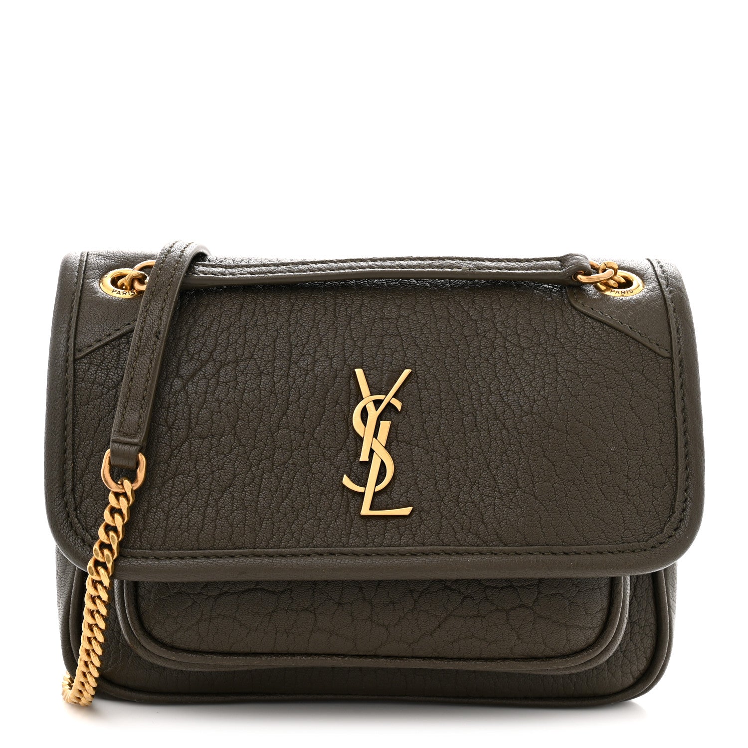 Saint Laurent Grained Lambskin Monogram Mini Niki Chain Satchel Light Musk 1 of 11
