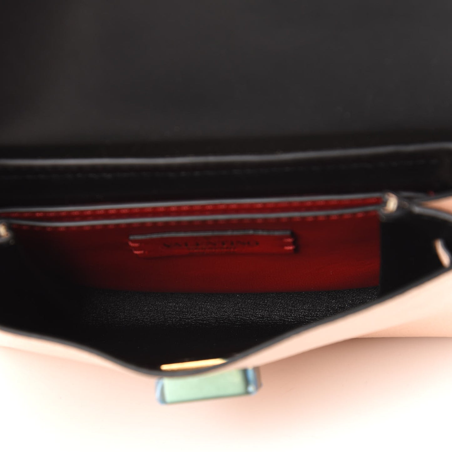 Buffalo Calfskin VRing Belt Bag 85 Rose Cannelle Light Ivory Cerise