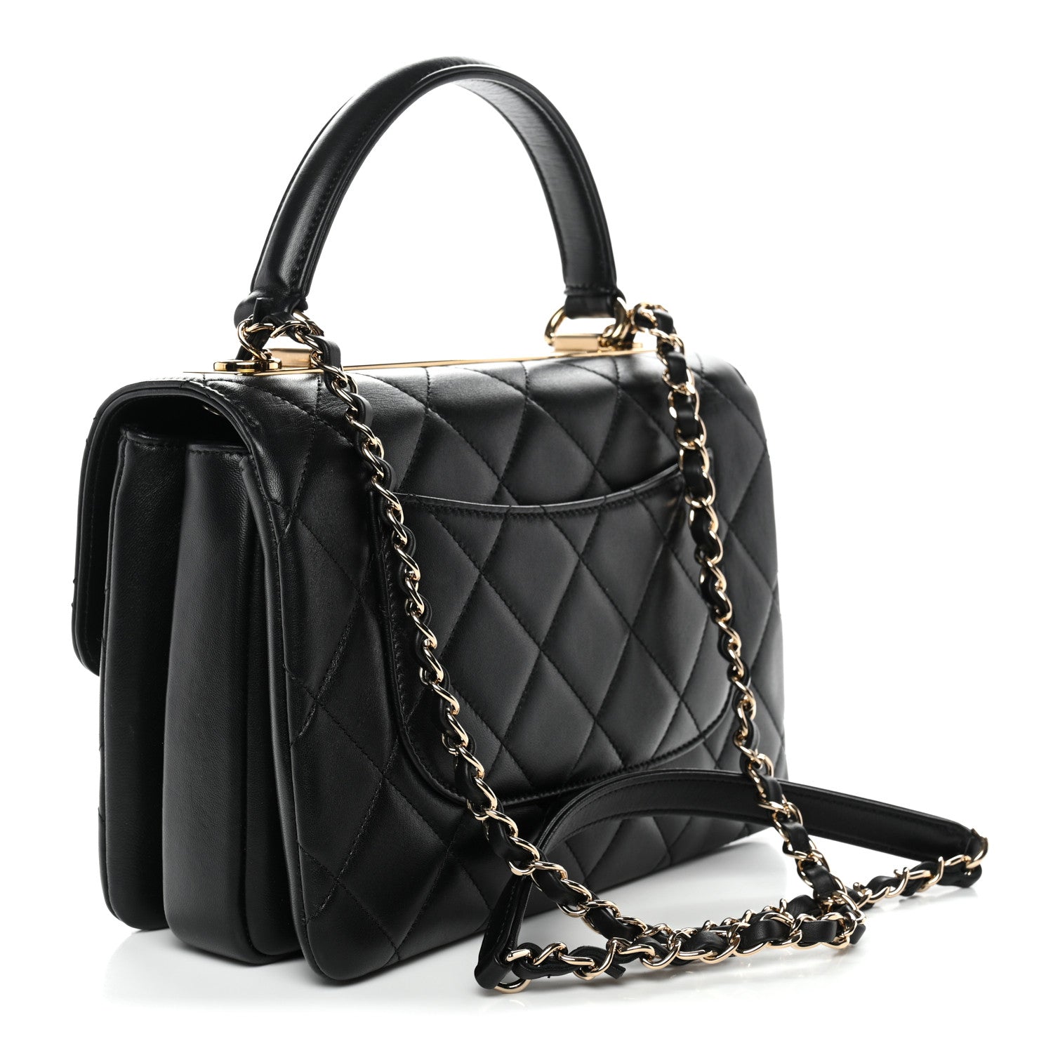 Chanel Lambskin Quilted Small Trendy CC Dual Handle Flap Bag Black 3 of 11