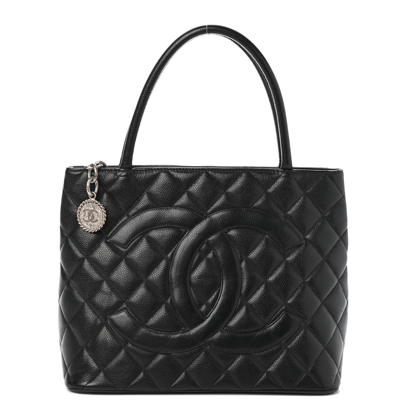 Caviar Quilted Medallion Tote Black