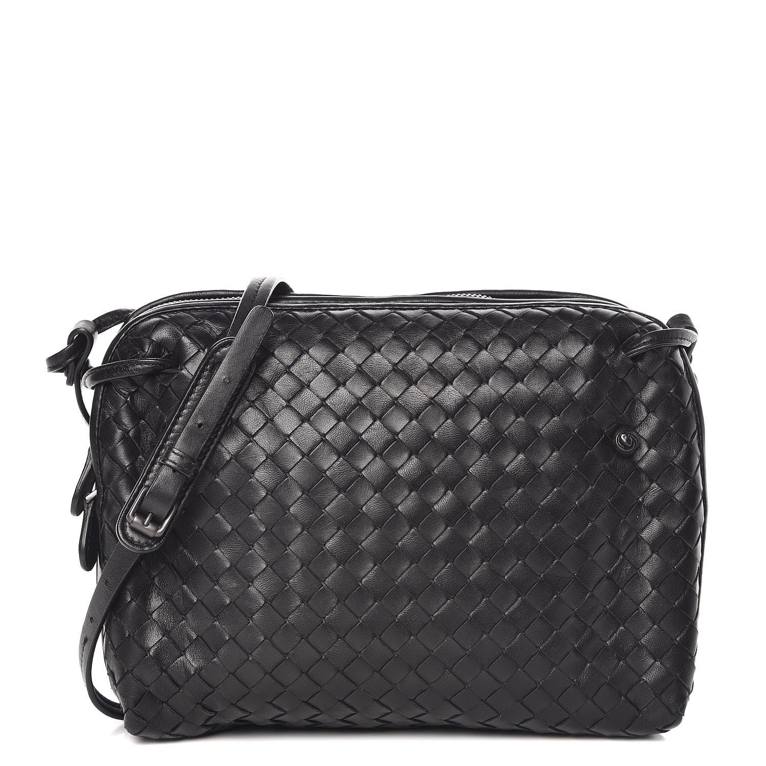 Bottega Veneta Nappa Intrecciato Pillow Crossbody Messenger Black 1 of 12