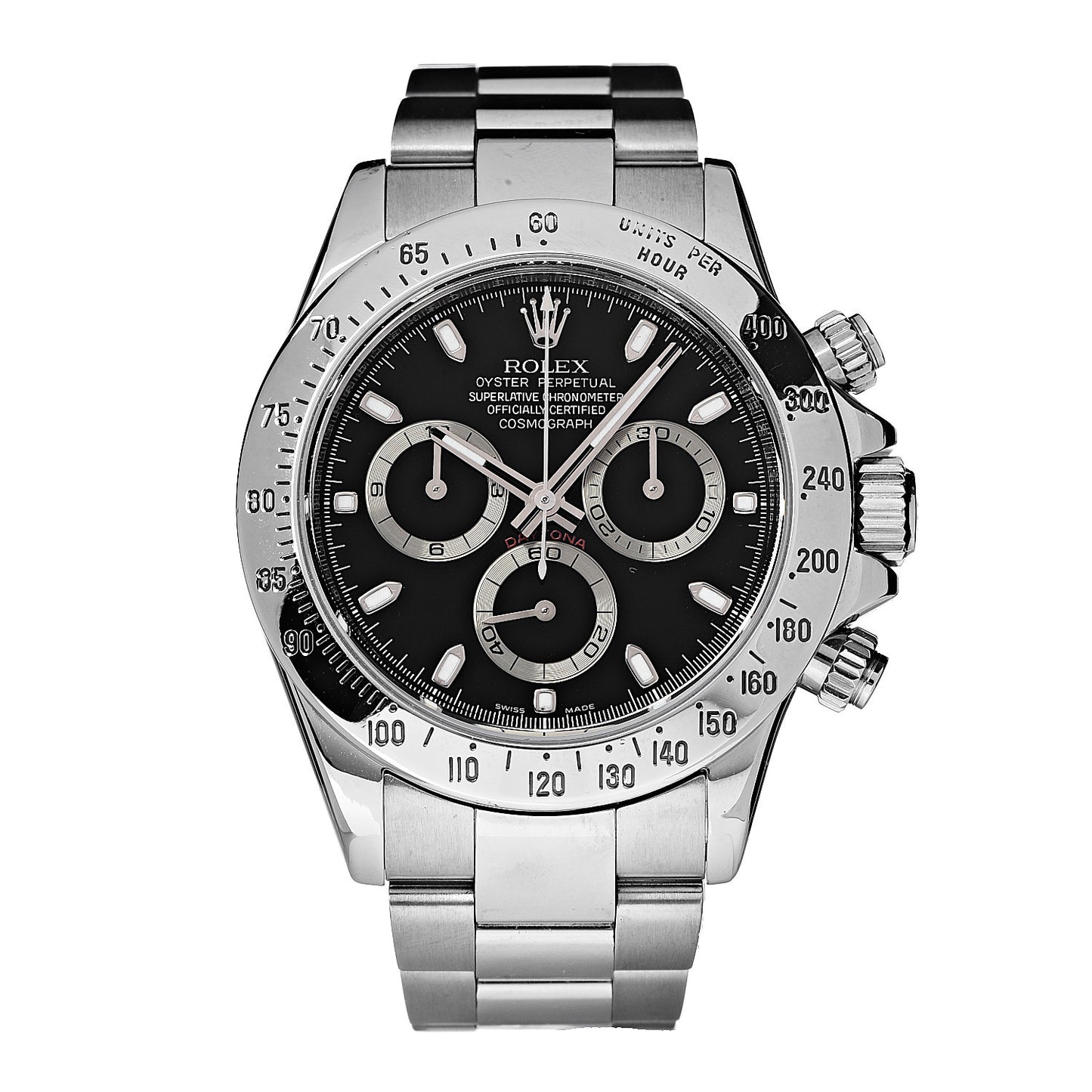 Stainless Steel 40mm Oyster Perpetual Daytona Cosmograph Watch Black 116520