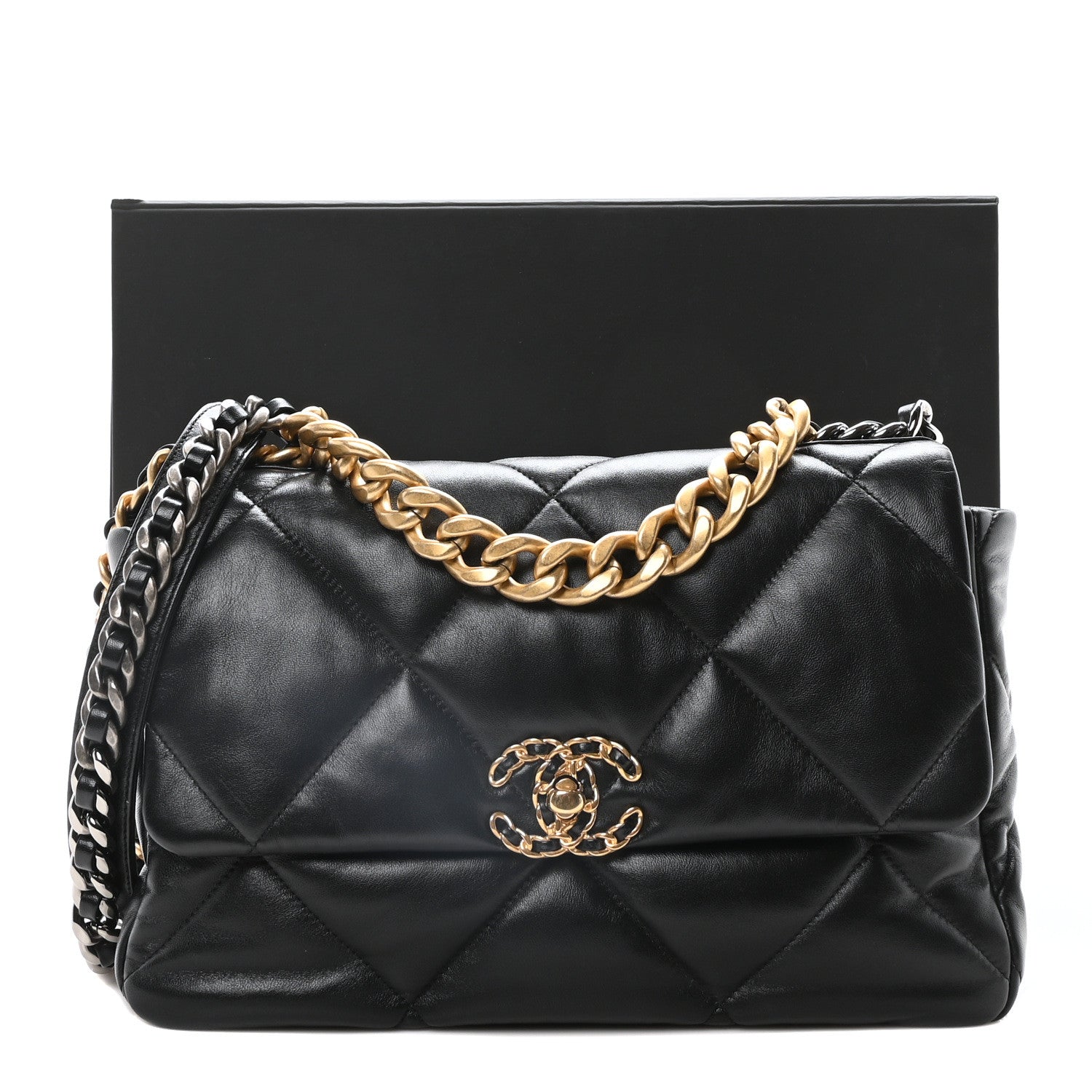 Chanel Lambskin Quilted Large Chanel 19 Flap Black 11 of 11