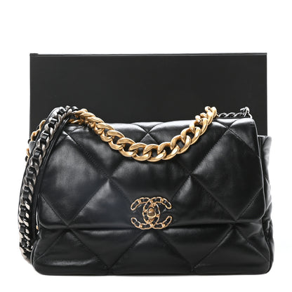 Chanel Lambskin Quilted Large Chanel 19 Flap Black 11 of 11