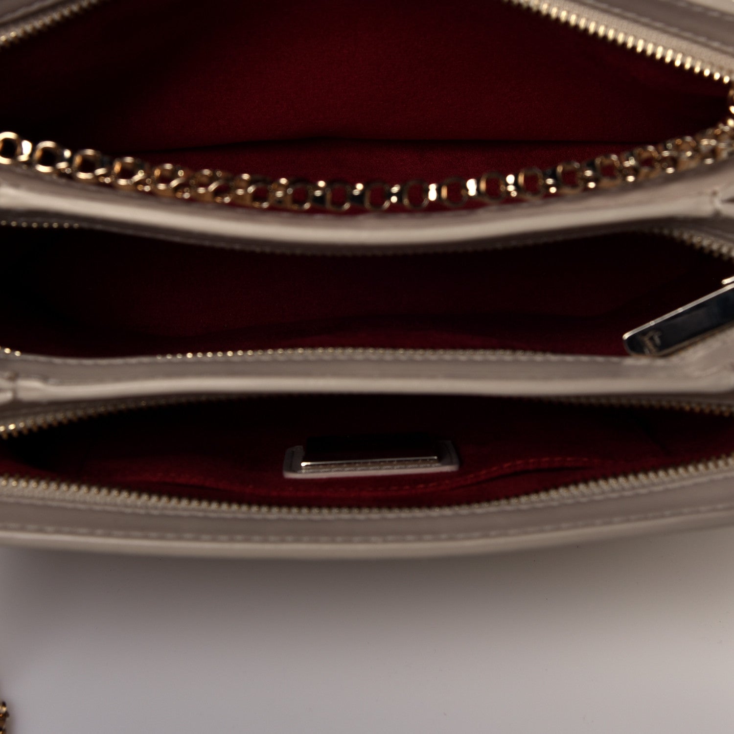 Christian Louboutin Calfskin Large Triloubi Paris Spikes Chain Bag Beige 4 of 4