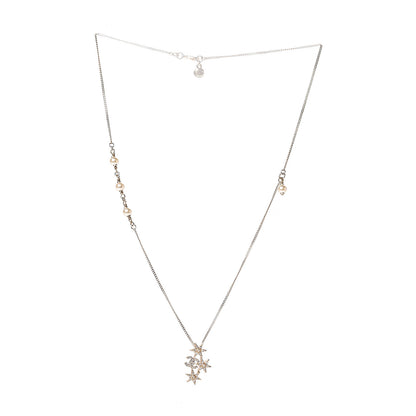 Chanel Crystal Pearl CC Star Necklace Gold 2 of 3
