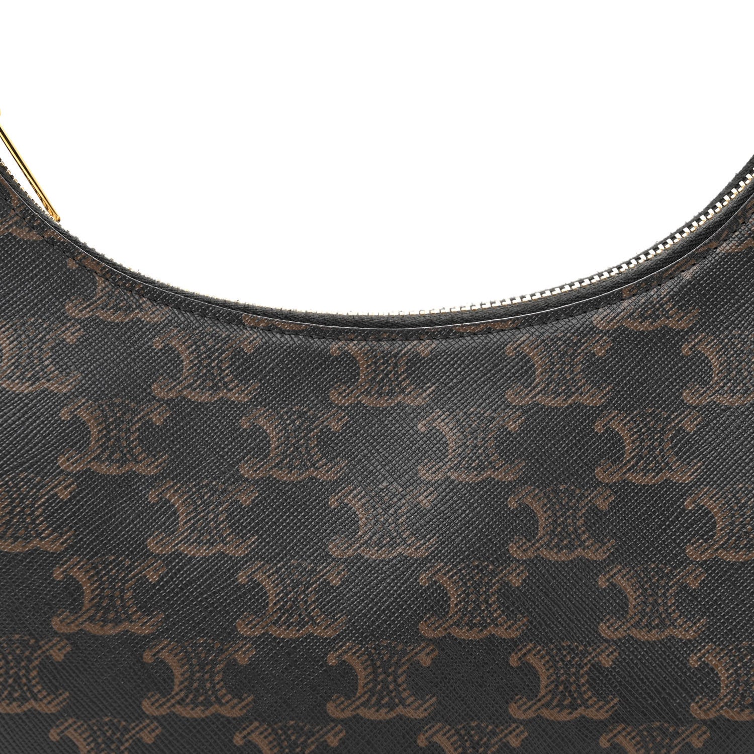 Celine Triomphe Canvas Calfskin Ava Shoulder Bag Tan 8 of 10