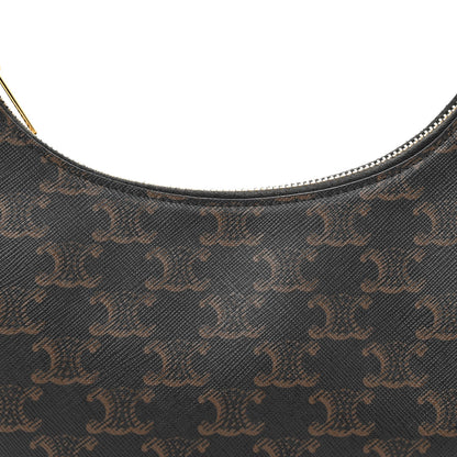 Celine Triomphe Canvas Calfskin Ava Shoulder Bag Tan 8 of 10