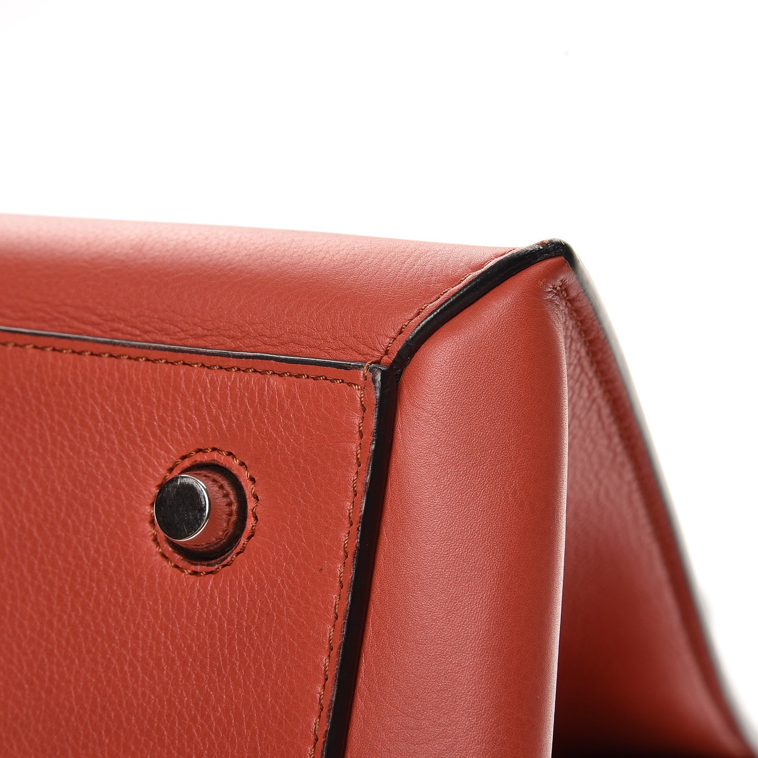 Celine Drummed Calfskin Medium Edge Shoulder Bag Vermillion 10 of 14