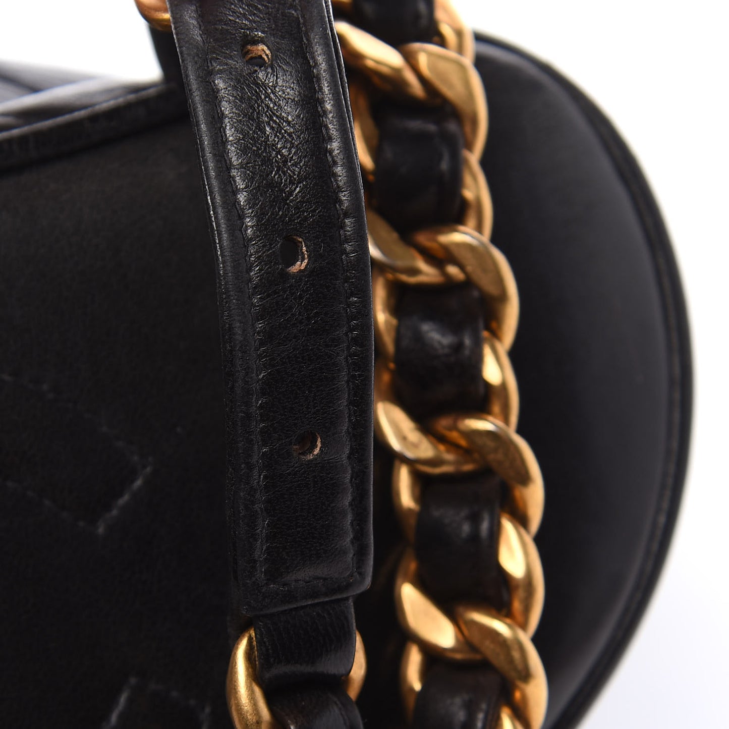 Lambskin Quilted Drawstring Backpack Black