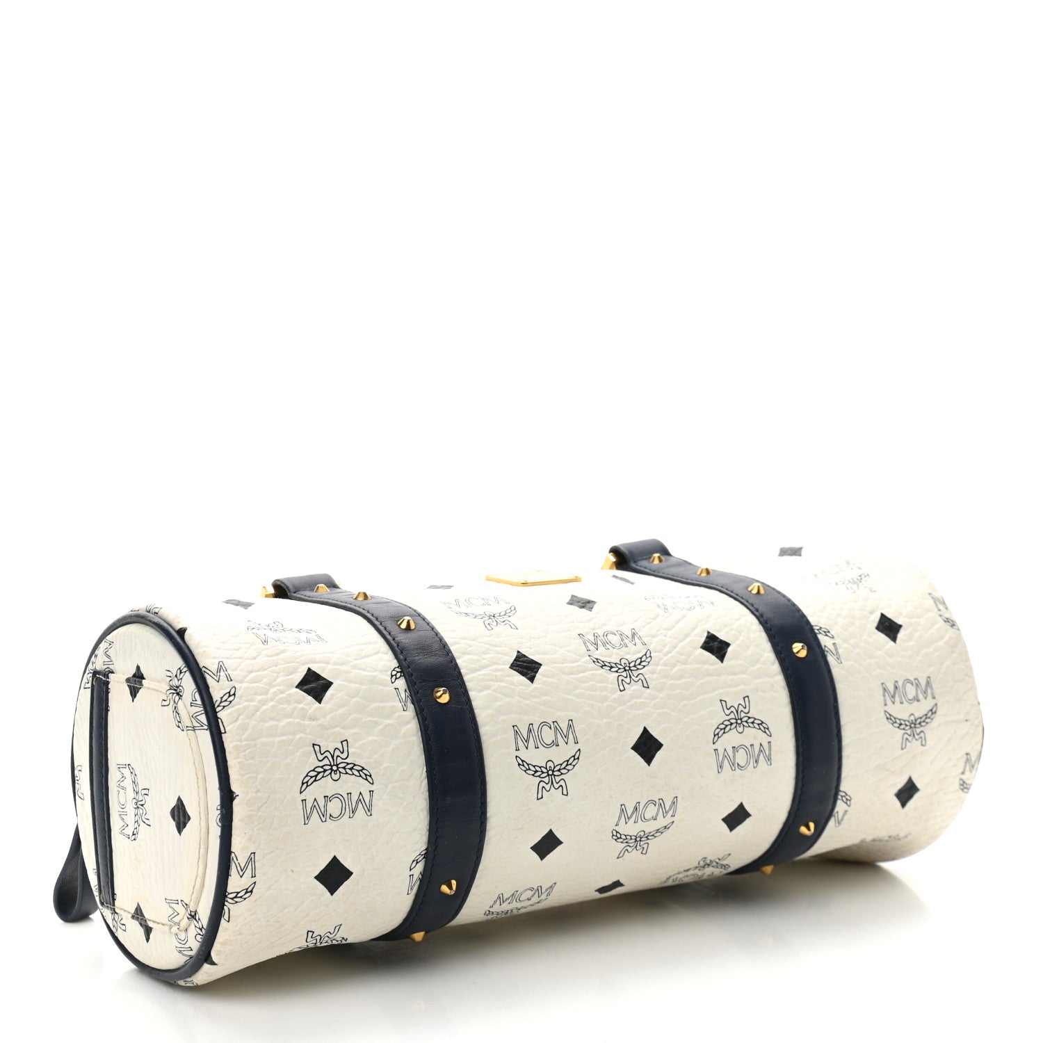 MCM Visetos Essential Barrel Bag White Blue 4 of 15