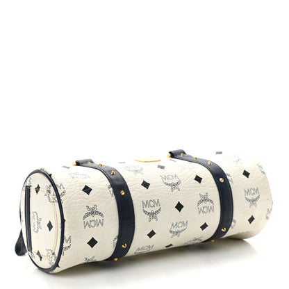 MCM Visetos Essential Barrel Bag White Blue 4 of 15