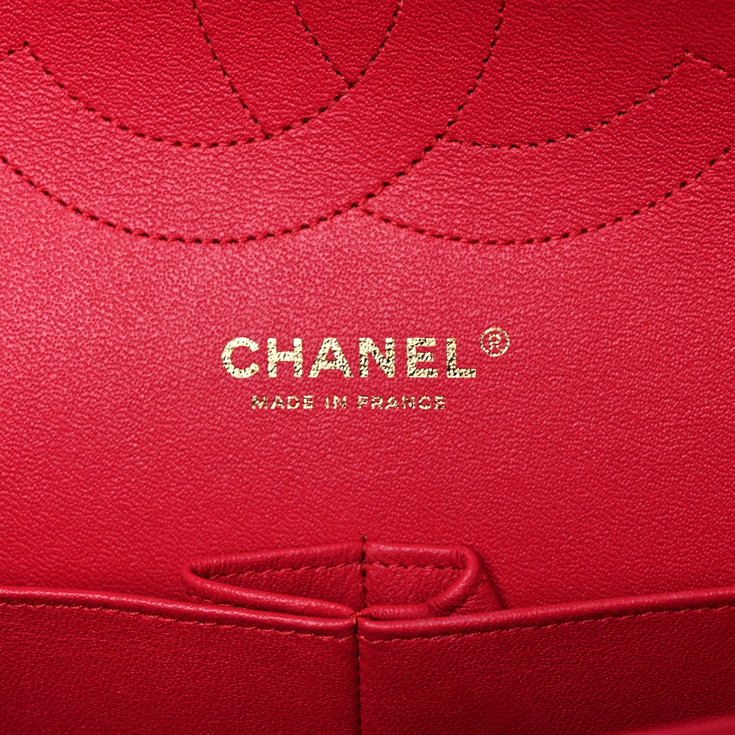 Lambskin Quilted Jumbo Double Flap Red