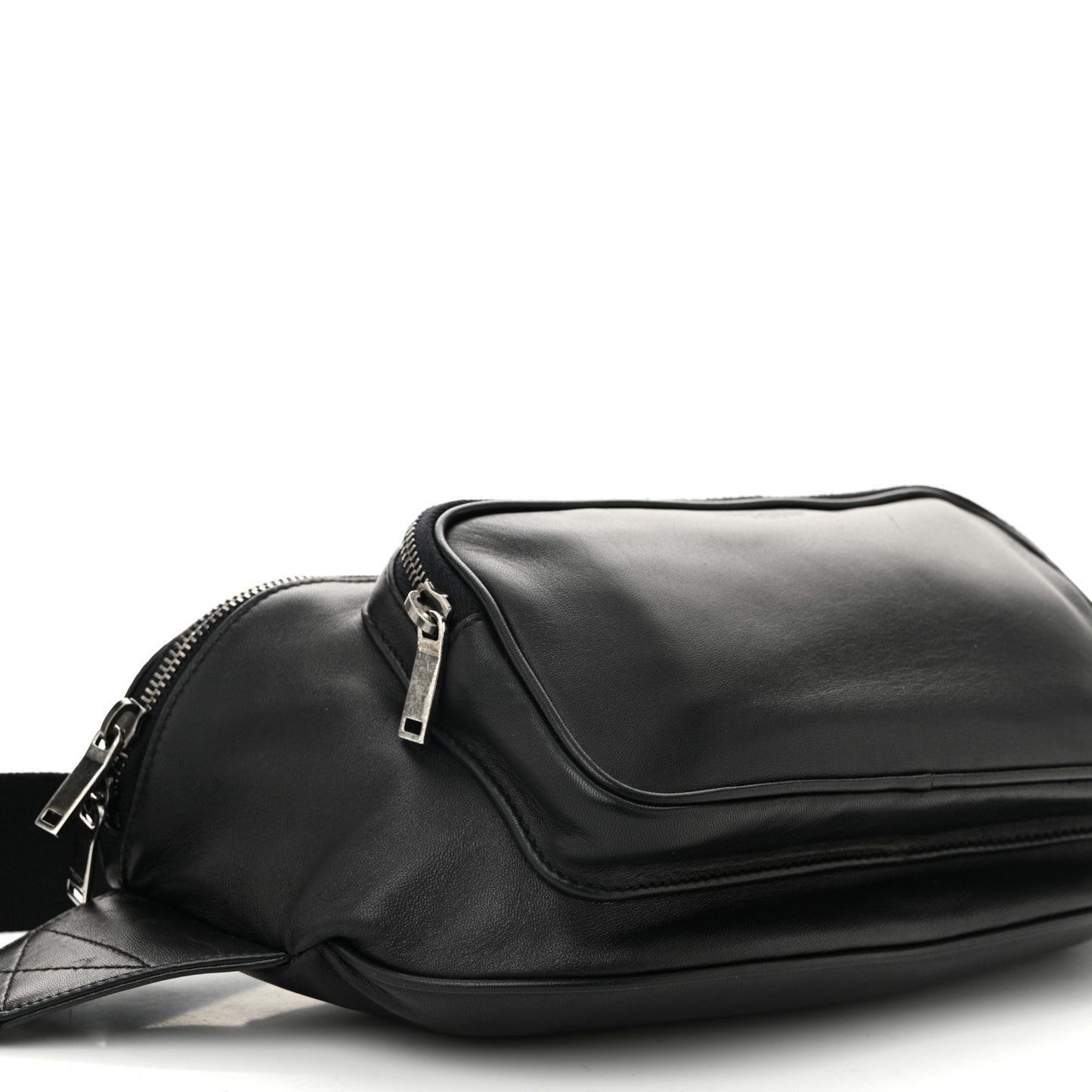 Lambskin Subway Belt Bag Black