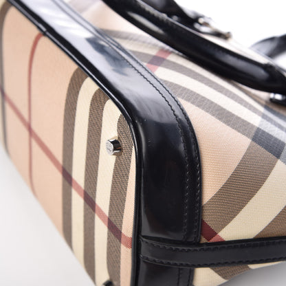 Burberry Patent Supernova Check Tote Black 10 of 11