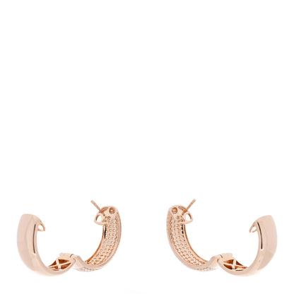 Parker & West by FASHIONPHILE 18K Rose Gold Diamond 2.25ctw Pave Hoop Earrings 3 of 5