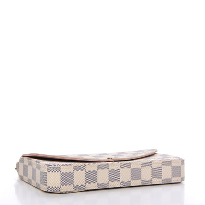 Louis Vuitton Damier Azur Pochette Felicie Chain Wallet Rose Ballerine 4 of 10