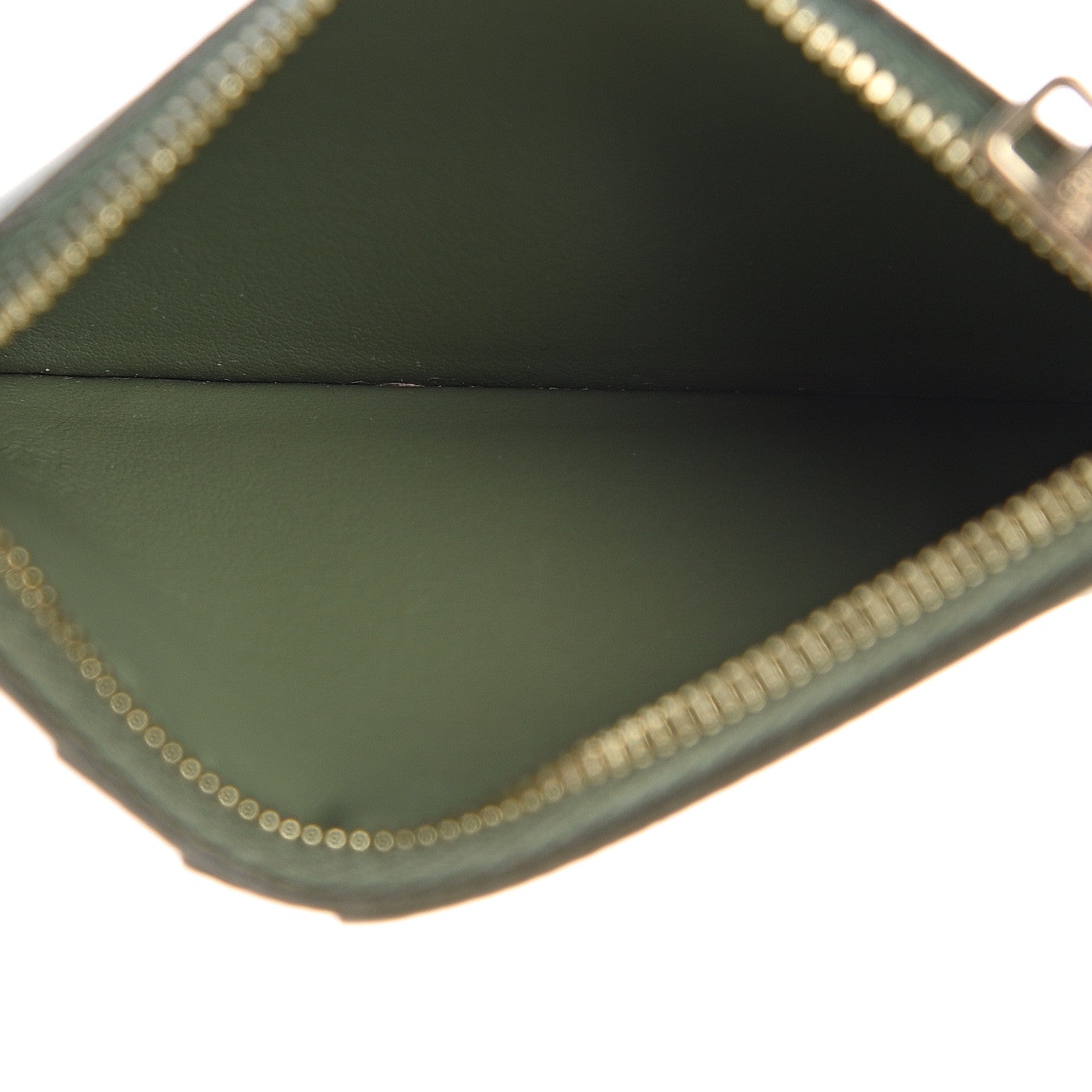 Celine Grained Calfskin Zipped Card Holder Light Khaki 4 of 7