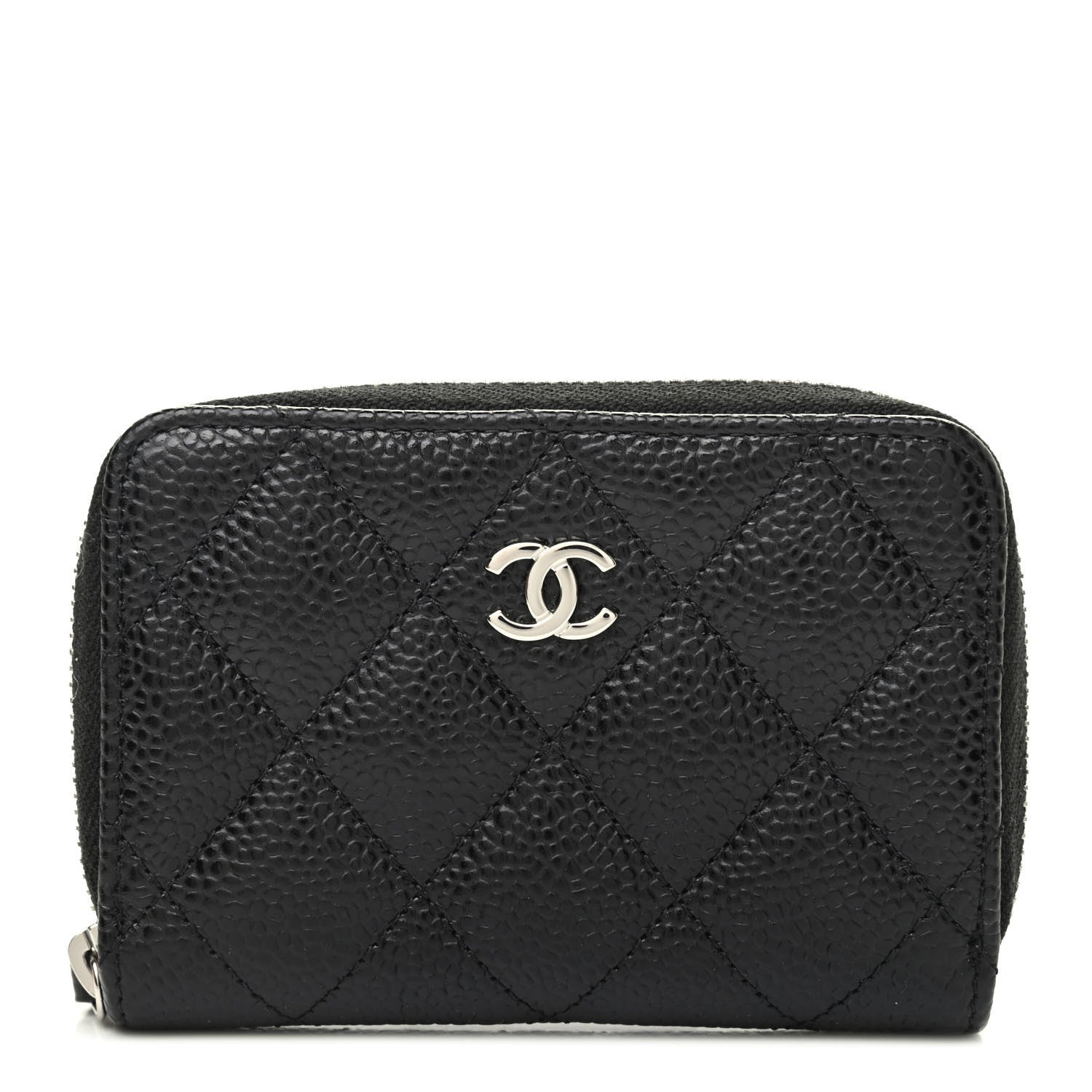 Chanel Caviar Quilted Zip Coin Purse Black 1 of 7