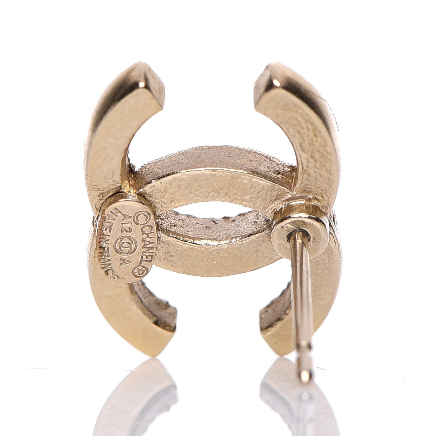 Chanel Crystal CC Earrings Gold 4 of 5