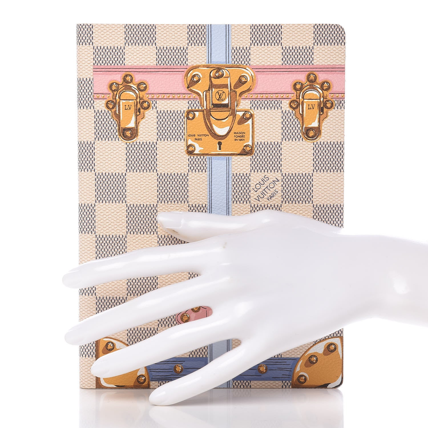 Louis Vuitton Damier Azur Summer Trunks Clemence Notebook MM 2 of 7