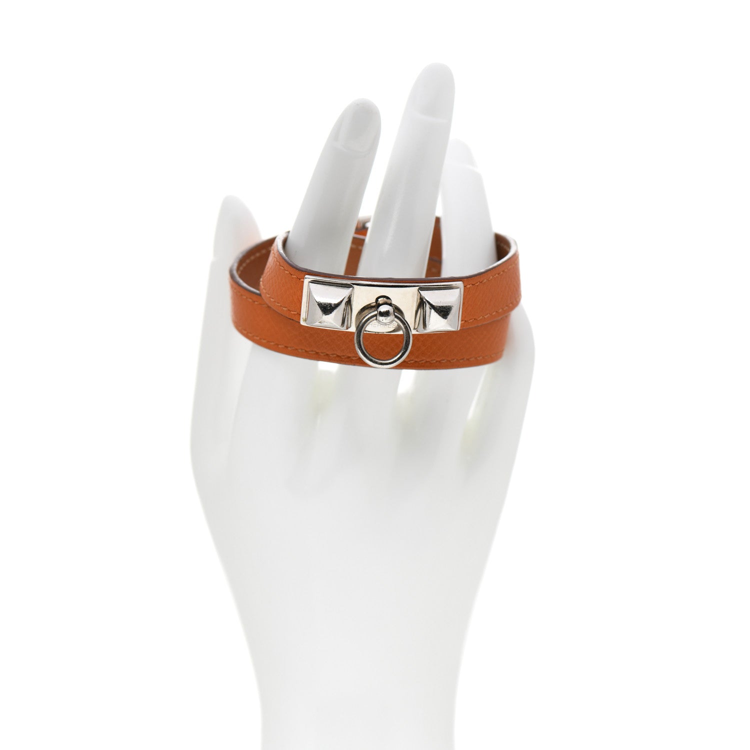 Hermes Epsom Rivale Double Tour Bracelet M Orange 2 of 9