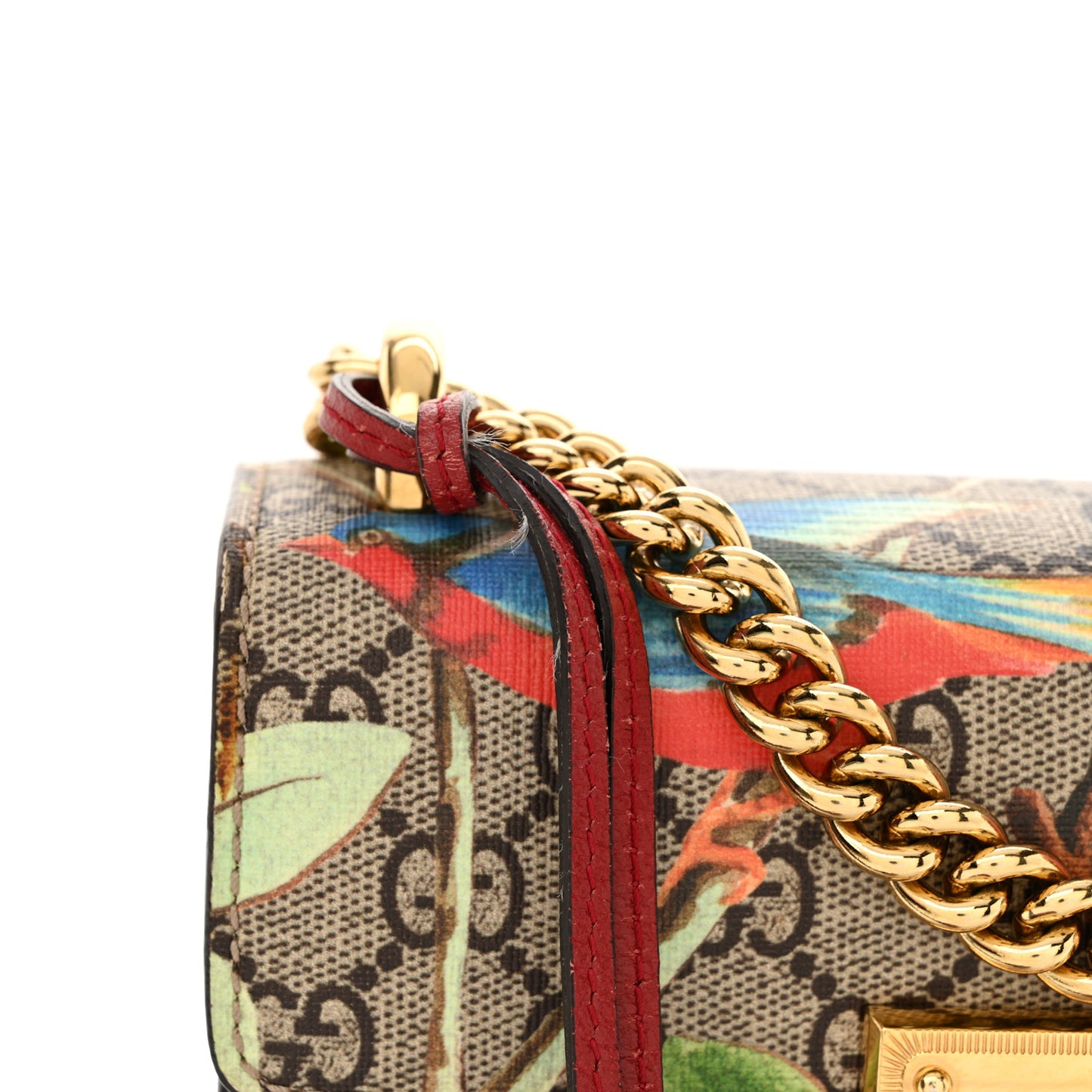 GG Supreme Monogram Tian Small Padlock Shoulder Bag Beige Multicolor New Acero