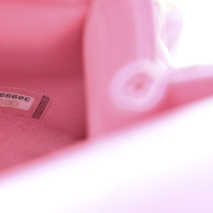 Chanel Caviar Quilted Lizard Embossed Extra Mini Coco Handle Flap Pink 7 of 10