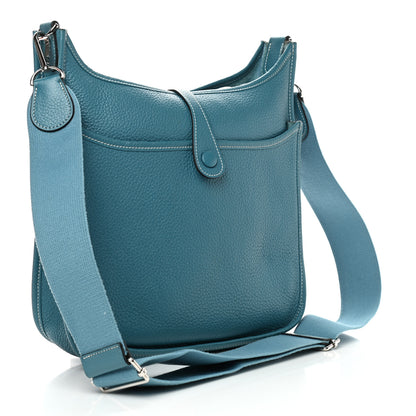Hermes Taurillon Clemence Evelyne III PM Blue Jean 3 of 9