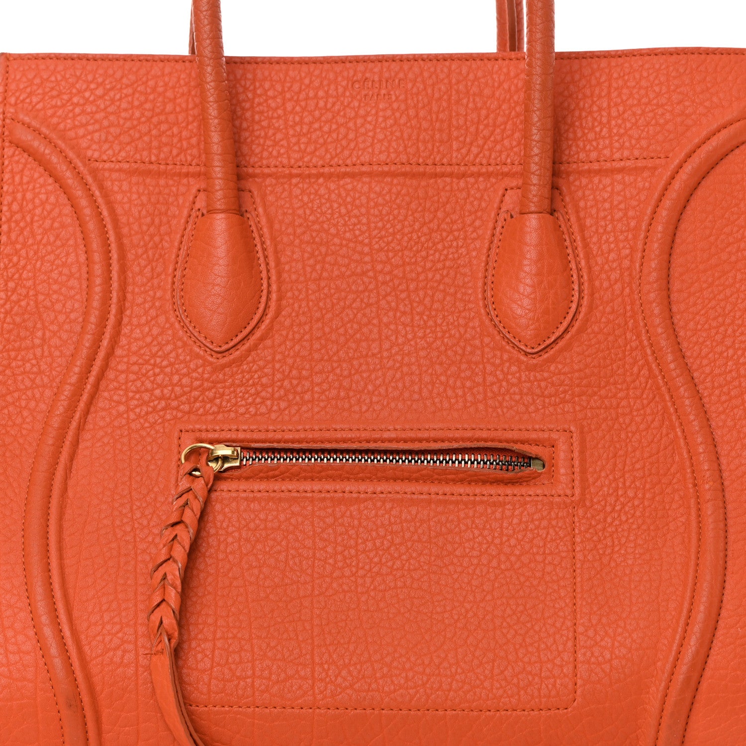 Celine Bullhide Calfskin Medium Phantom Luggage Burnt Orange 9 of 23