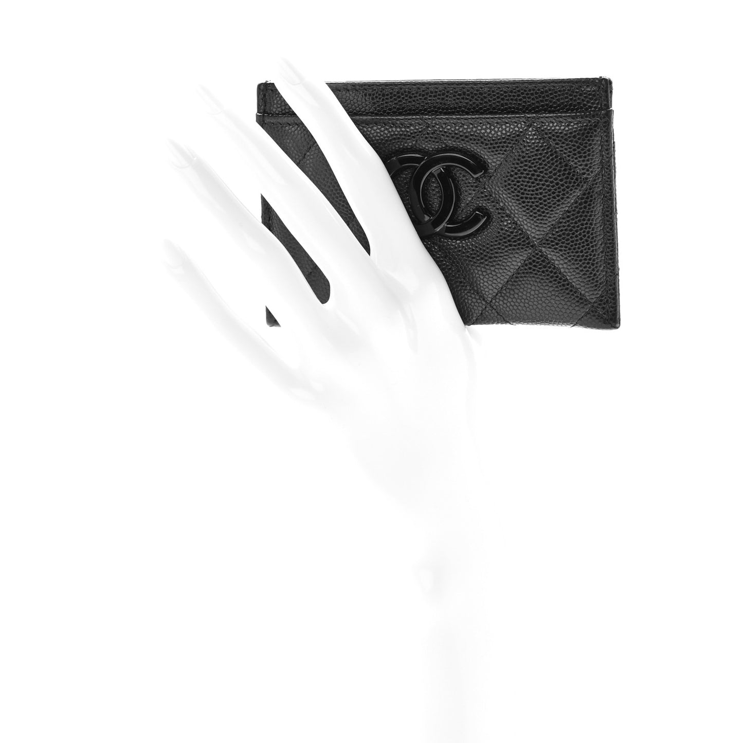 Caviar Quilted My Everything Card Holder Black