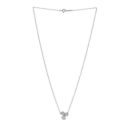 Tiffany Platinum Diamond Paper Flowers Pave Pendant Necklace 2 of 5